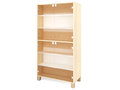 Fresh - Hoge kast met planken en 2 paar glazen deuren WIT