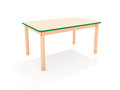 Classic - Rechthoekige verstelbare tafel, rand GROEN