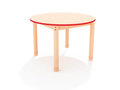 Classic - Ronde verstelbare tafel, rand ROOD