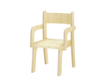 Emmi - Houten stapelbare stoel met armleuningen, maat 0