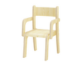 Emmi - Houten stapelbare stoel met armleuningen, maat 1