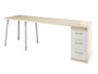 Prima -  Berken bureau met witte laden