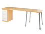 Prima - Beuken bureau met witte laden