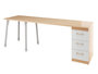 Prima - Beuken bureau met witte laden