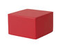 Softplay poefje vierkant, hoogte 25 cm ROOD