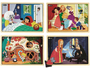 Sprookjes.&nbsp;Een set houten puzzelstukjes