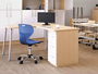 Ergonomische leidsterstoel met staffelkorting voor kinderopvang en onderwijs, verkrijgbaar in grijs en blauw.