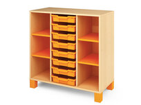 Fresh -  Kast met 8 Gratnells laden ORANJE Fresh -  Kast met 8 Gratnells laden ORANJE