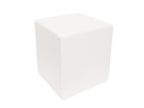 Softplay poefje vierkant, hoogte 38 cm WIT