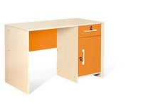 Fresh - Bureau met kastje BERKEN / ORANJE Fresh - Bureau met kastje BERKEN / ORANJE