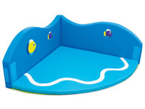 Softplay ballenbakdeel Wave, mat BLAUW met achterwand Softplay ballenbakdeel Wave, mat BLAUW met achterwand