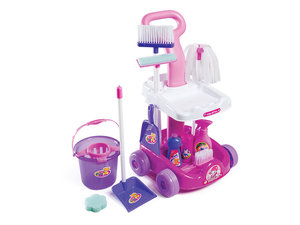 Schoonmaakkar met accessoires