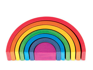 Regenboog houten halve cirkels