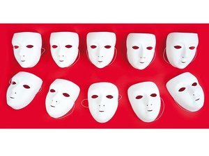 Witte maskers 10 st