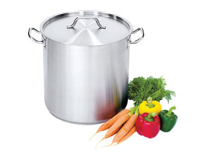 Hoge pan met deksel, staal, Ø 200 mm, V 6,3l