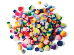 Regenboog pompons