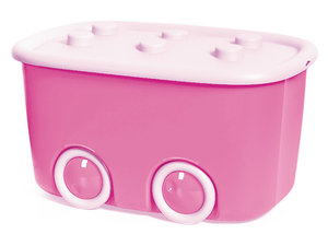 Speelgoedkist op wielen - roze Speelgoedkist op wielen - roze