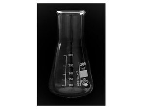 glazen kolf met platte bodem en smalle hals 50 ml