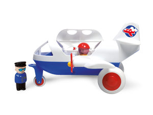 Passagiersvliegtuig met poppetjes