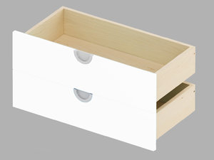 Cubo - Laden, breed en laag, 2 stuks WIT