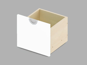 Cubo - Kist op wielen, smal WIT