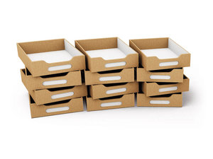 12 lage kartonnen laden met venster