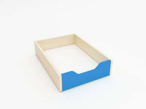 Houten lade,  laag, BLAUW
