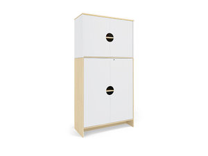 Modern - Hoge kast met Add-on en XL deuren WIT