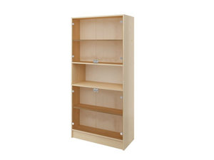 Prima -  Berken  kast met 2 paar glazen deuren