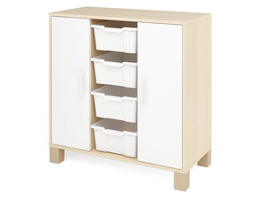 Fresh -  Kast met 4 Gratnells opbergbakken en deuren WIT