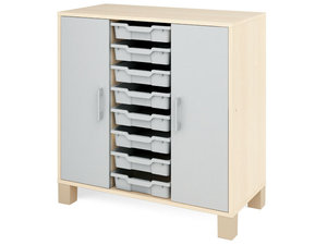 Fresh -  Kast met 8 Gratnells laden en deuren  GRIJS