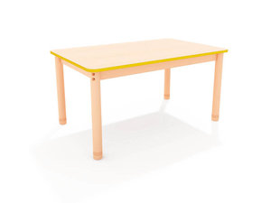 Classic - Rechthoekige verstelbare tafel, rand GEEL Classic - Rechthoekige verstelbare tafel, rand GEEL