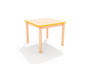 Classic - Vierkante verstelbare tafel, rand GEEL Classic - Vierkante verstelbare tafel, rand GEEL