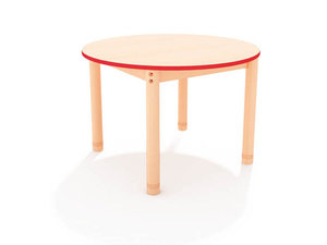 Classic - Ronde verstelbare tafel, rand ROOD Classic - Ronde verstelbare tafel, rand ROOD