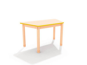 Classic - Trapezium verstelbare tafel, rand GEEL Classic - Trapezium verstelbare tafel, rand GEEL