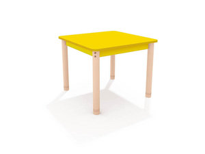 Classic - Vierkante verstelbare tafel GEEL Classic - Vierkante verstelbare tafel GEEL