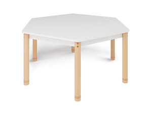 Classic - Zeshoekige verstelbare tafel WIT Classic - Zeshoekige verstelbare tafel WIT