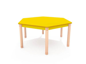 Classic - Zeshoekige verstelbare tafel GEEL Classic - Zeshoekige verstelbare tafel GEEL