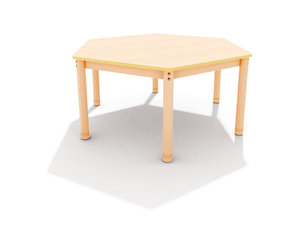Classic - Zeshoekige verstelbare tafel, rand MULTIPLEX Classic - Zeshoekige verstelbare tafel, rand MULTIPLEX