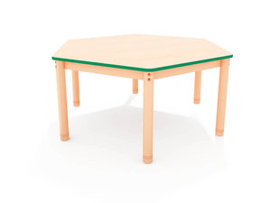 Classic - Zeshoekige verstelbare tafel, rand GROEN Classic - Zeshoekige verstelbare tafel, rand GROEN