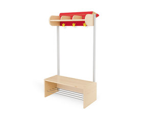 Crayon -  Kapstok met bankje 3 ROOD