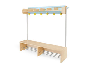 Crayon -  Kapstok met bankje 6 LICHTBLAUW