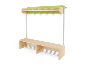 Crayon -  Kapstok met bankje 6 GROEN