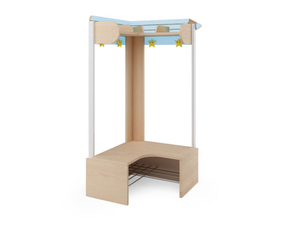 Crayon - Hoek kapstok met bankje 4 LICHTBLAUW