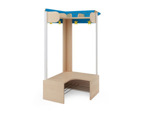 Crayon - Hoek kapstok met bankje 4 BLAUW