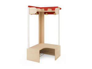 Crayon - Hoek kapstok met bankje 4 ROOD