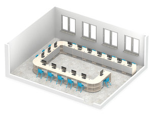 Computer lokaal opstelling