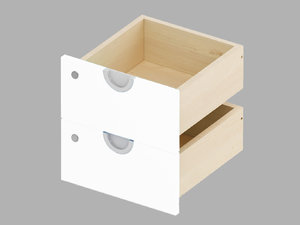 Cubo laden met slot (tbv bureau) - WIT