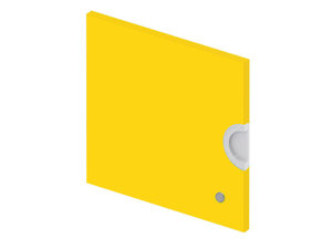 Cubo deur met slot (tbv bureau) - GEEL