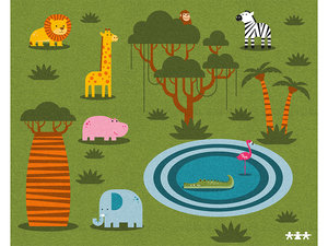Jungle vloerkleed - 4 x 5 meter Jungle vloerkleed - 4 x 5 meter